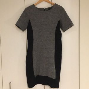 J Crew gray and black cotton/wool dress
